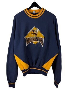 Vintage 90s The Game Georgia Tech Yellow Jackets College Sweatshirt Size 2XL
